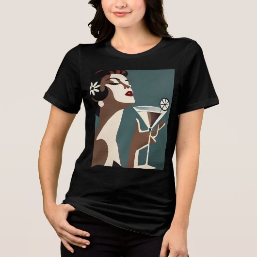 Mid Century Modern Art The Martini DIva トライブレンドＴシャツ (正面)