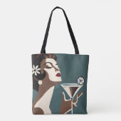 Mid Century Modern Art The Martini DIva トートバッグ (裏面)