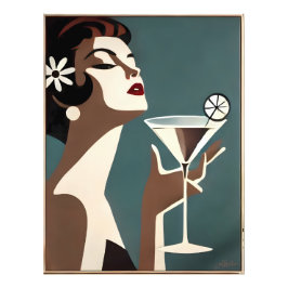 Mid Century Modern Art The Martini DIva フォトプリント