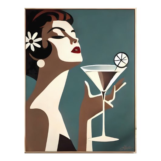 Mid Century Modern Art The Martini DIva フォトプリント (正面)