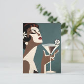 Mid Century Modern Art The Martini DIva ポストカード (スタンド正面)