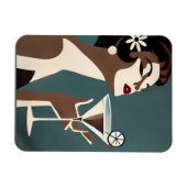 Mid Century Modern Art The Martini DIva マグネット (横)