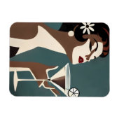 Mid Century Modern Art The Martini DIva マグネット (横)