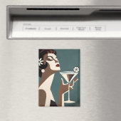 Mid Century Modern Art The Martini DIva マグネット (インサイチュ (食洗機))
