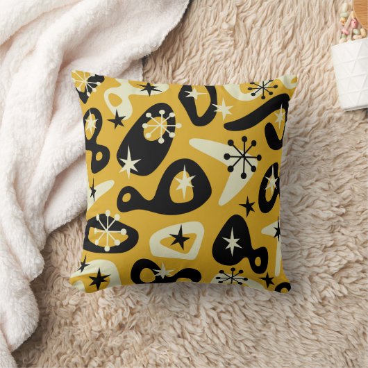 Mid Century Modern Atomic Abstract クッション (ブランケット)