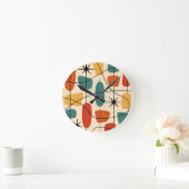 Mid Century Modern Atomic Abstract ラウンド壁時計 (ホーム)