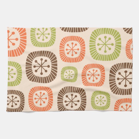 Mid Century Modern Atomic Age キッチンタオル (横)