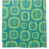 Mid Century Modern Atomic Age Abstract Pattern シャワーカーテン (正面)
