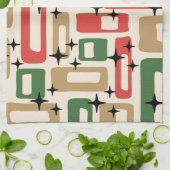 Mid Century Modern Atomic Christmas キッチンタオル (折り畳み)