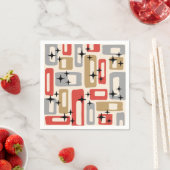 Mid Century Modern Atomic Christmas スタンダードカクテルナプキン (インサイチュ)