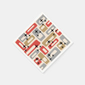 Mid Century Modern Atomic Christmas スタンダードカクテルナプキン (角)