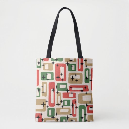 Mid Century Modern Atomic Christmas トートバッグ (正面)