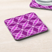Mid Century Modern Atomic Print - Amethyst Purple コースター (左側)