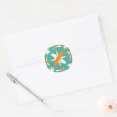 Mid Century Modern Atomic Starburst ラウンドシール (封筒)
