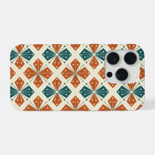 Mid-Century Modern Atomic Starburst(L) iPhoneケース (裏面横)