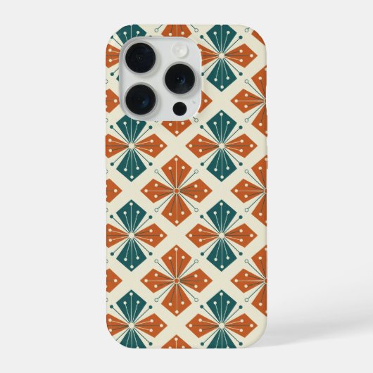 Mid-Century Modern Atomic Starburst(L) iPhoneケース (裏面)
