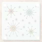 Mid Century Modern Atomic Starburst Pattern ガラスコースター (裏面)