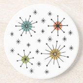 Mid Century Modern Atomic Starburst Pattern コースター (正面)