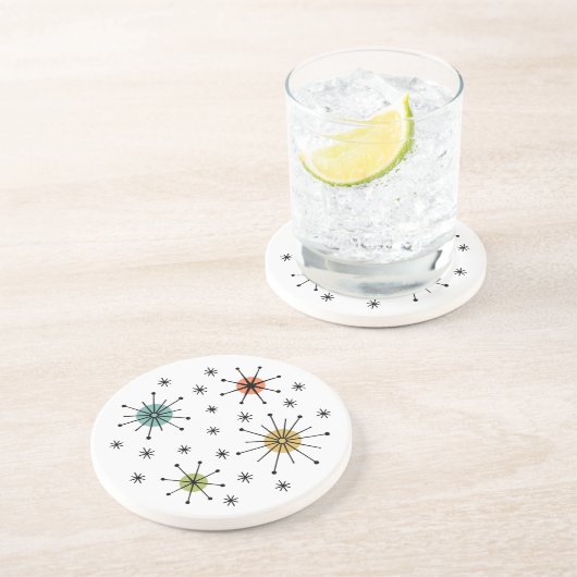 Mid Century Modern Atomic Starburst Pattern コースター (側面)