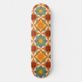 Mid Century Modern Atomic Starburst Pattern スケートボード (正面)