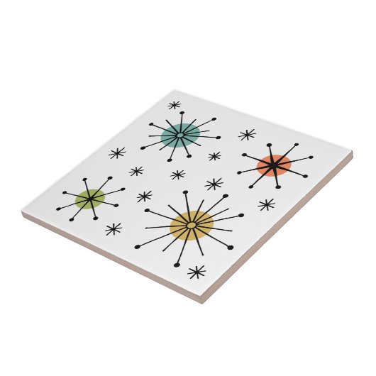 Mid Century Modern Atomic Starburst Pattern タイル (側面)