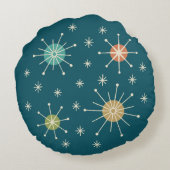 Mid Century Modern Atomic Starburst Pattern ラウンドクッション (裏面)