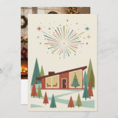 Mid-Century Modern Atomic Starburst Personalized シーズンカード (正面/裏面)