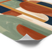 Mid Century Modern Bauhaus Abstract Art Print ポスター (角)
