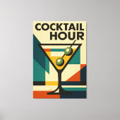 Mid Century Modern Bauhaus Cocktail Hour Martini キャンバスプリント (正面)