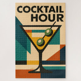 Mid Century Modern Bauhaus Cocktail Hour Martini ジグソーパズル