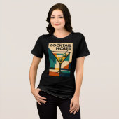 Mid Century Modern Bauhaus Cocktail Hour Martini トライブレンドTシャツ (正面全面)