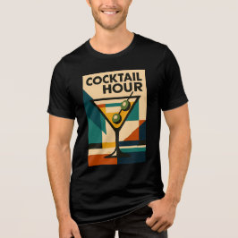 Mid Century Modern Bauhaus Cocktail Hour Martini トライブレンドＴシャツ