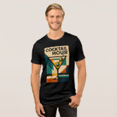 Mid Century Modern Bauhaus Cocktail Hour Martini トライブレンドＴシャツ (正面全面)