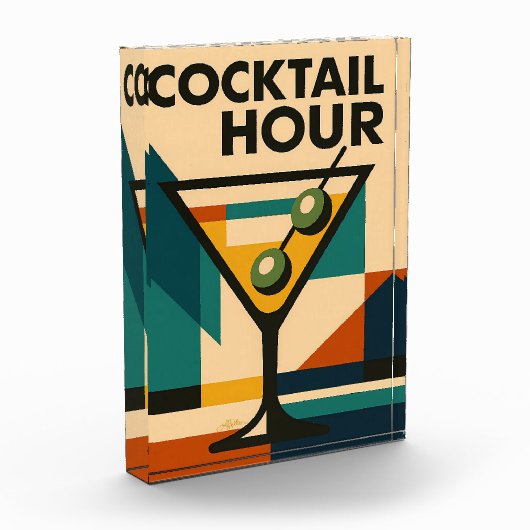 Mid Century Modern Bauhaus Cocktail Hour Martini フォトブロック (左)