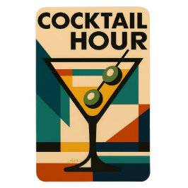 Mid Century Modern Bauhaus Cocktail Hour Martini マグネット