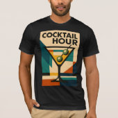 Mid Century Modern Bauhaus Cocktail Hour Martini Tシャツ (正面)