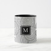 Mid Century Modern Black White Monogrammed Initial マグカップ (中央)