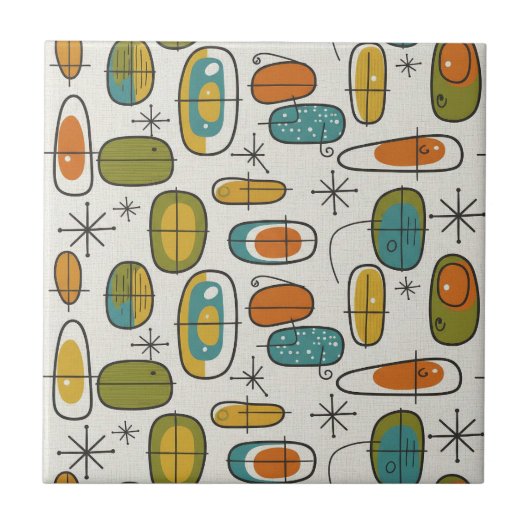 Mid-Century Modern Boomerang Pattern #9 ID1224 タイル (正面)