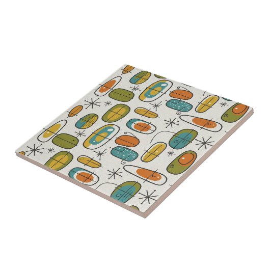 Mid-Century Modern Boomerang Pattern #9 ID1224 タイル (側面)