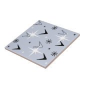 Mid Century Modern Boomerangs Silver Blue タイル (側面)