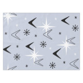 Mid Century Modern Boomerangs Silver Blue テーブルクロス (正面(横))