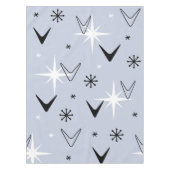 Mid Century Modern Boomerangs Silver Blue テーブルクロス (正面)