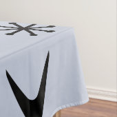 Mid Century Modern Boomerangs Silver Blue テーブルクロス (インサイチュ)