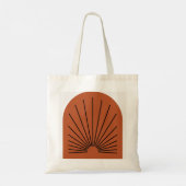 Mid Century Modern Burnt Orange Geometric Arch Art トートバッグ (裏面)
