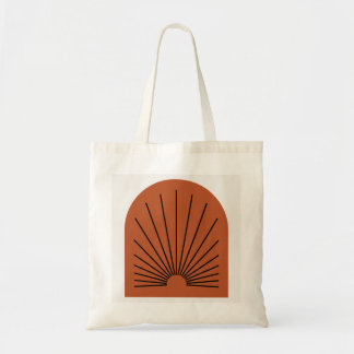 Mid Century Modern Burnt Orange Geometric Arch Art トートバッグ