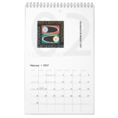 Mid-Century Modern Calendar カレンダー (2月 2027)