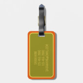 Mid Century Modern Cat on Geometric Pattern ラゲッジタグ (裏面縦)