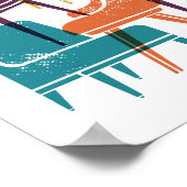 Mid-Century Modern Chairs in Retro Bright Colors ポスター (角)