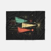 Mid Century Modern Christmas  フリースブランケット (正面(横))