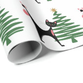 Mid-century Modern Christmas 1950's Atomic Cat ラッピングペーパー (ロールコーナー)